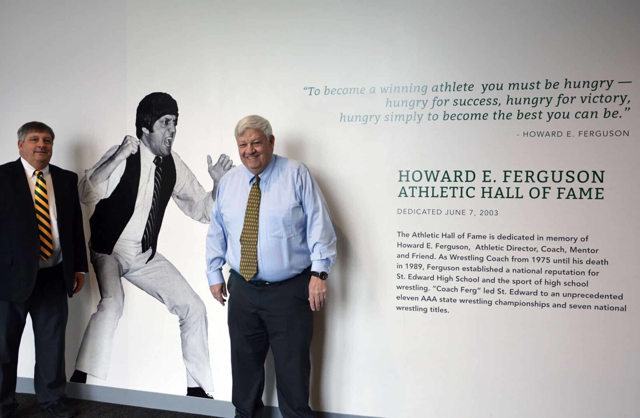 Teachers at the athletic hall of fame